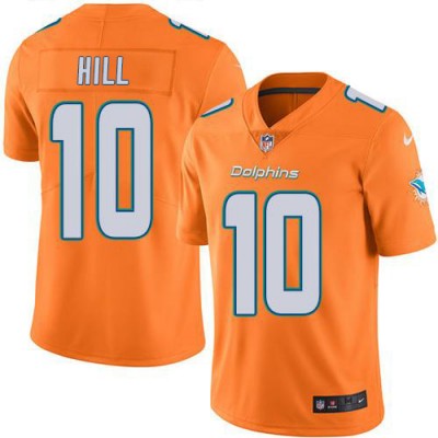 Nike Miami Dolphins #10 Tyreek Hill Orange Men's Stitched NFL Limited Rush Jersey Men's